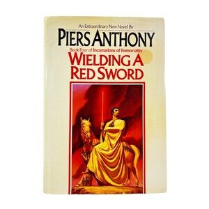 Wielding a Red Sword by Piers Anthony Vintage 1986 Del Rey 1st Edition Hardback